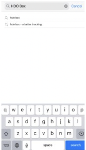 Search HDO Box App on iOS