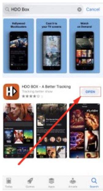 Installed HDO Box App on iOS - Movies & TV Shows