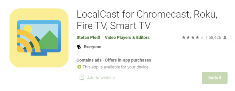 LocalCast Chromecast - HDO Box APK on Roku